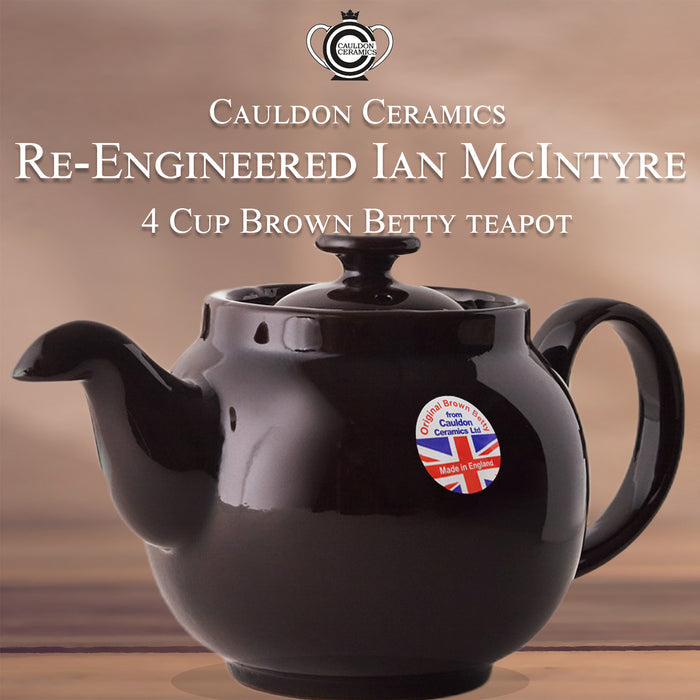 Cauldon Ceramics Re-Engineered Ian McIntyre Brown Betty 4 Cup Teapot without Infuser