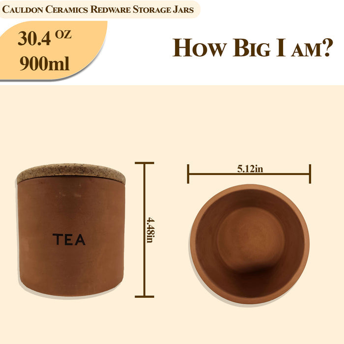 Cauldon Redware Medium Tea Storage Jar in Terracotta Inner Glazed