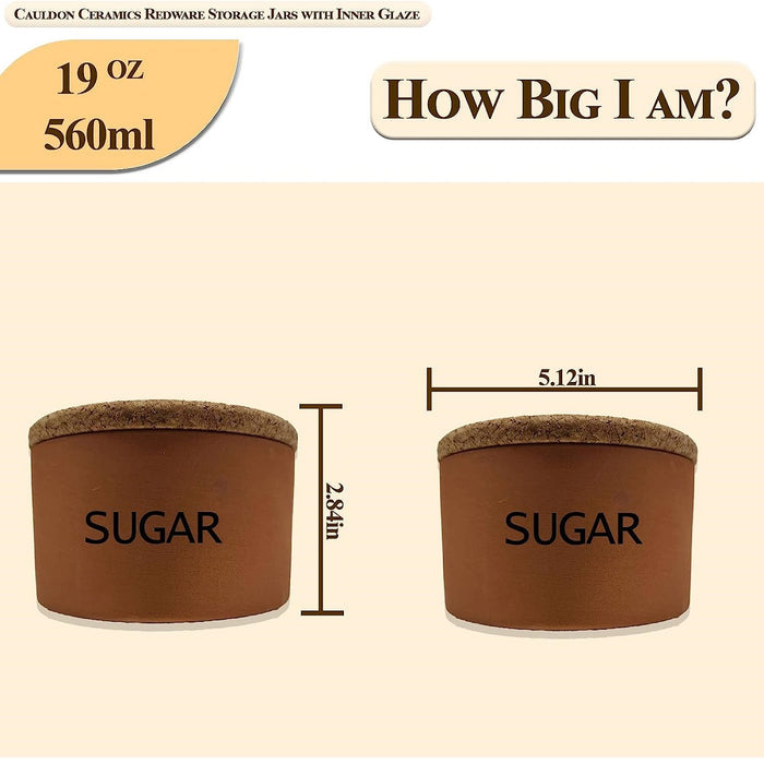 Cauldon Redware Small Sugar Storage Jar in Terracotta Inner Glazed