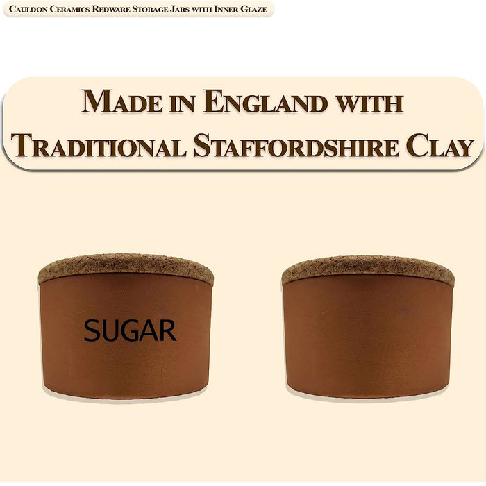 Cauldon Redware Small Sugar Storage Jar in Terracotta Inner Glazed