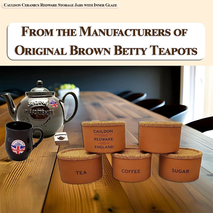 Cauldon Redware Small Sugar Storage Jar in Terracotta Inner Glazed