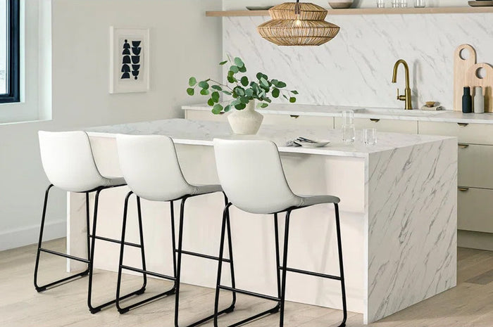 CAZIO White 19" Wide Barstool
