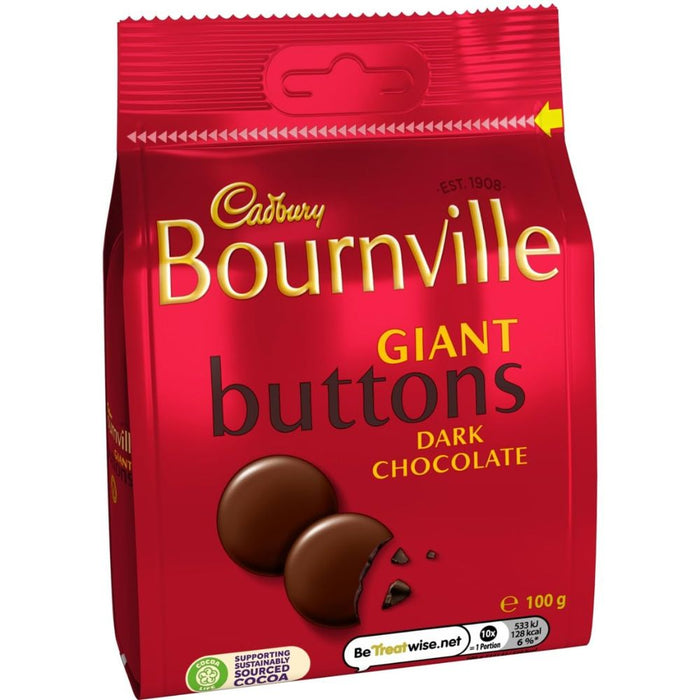 Cadbury Bournville Giant Buttons Dark Chocolate 100g product image