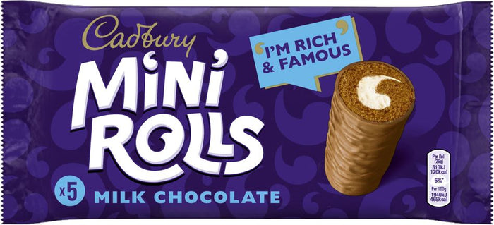 C'bury Chocolate Mini Rolls 5 pk 144g