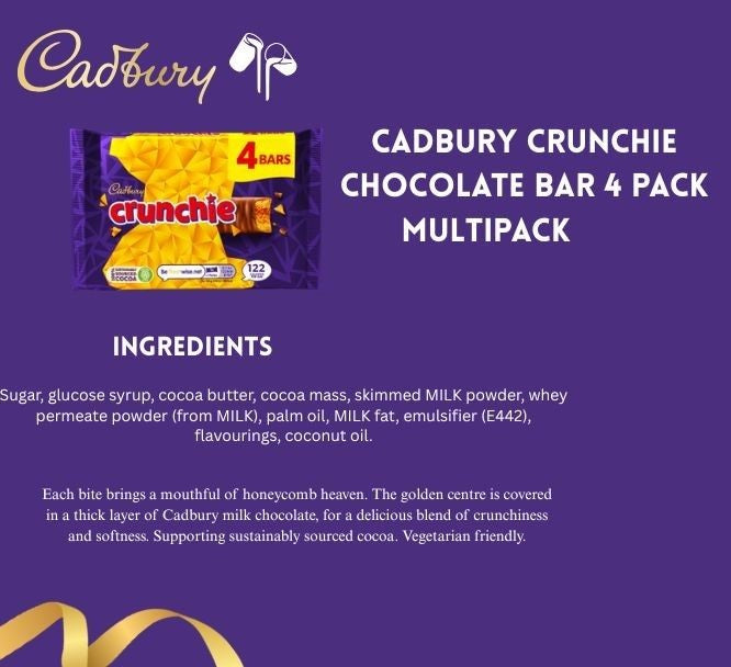 C'bury Crunchie Chocolate Bar 4pk