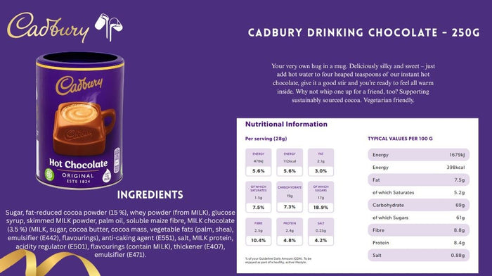 C'bury Drinking Chocolate 250g