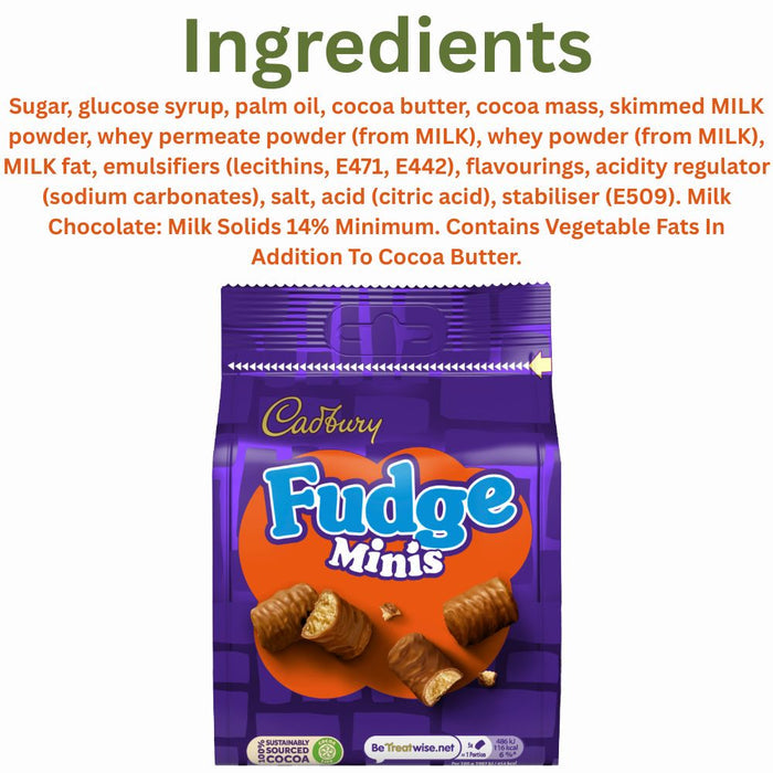 C'bury Fudge Minis Chocolate Bag 100g