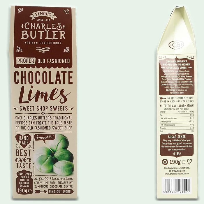 Charles Butler Chocolate Limes Sweets 190G