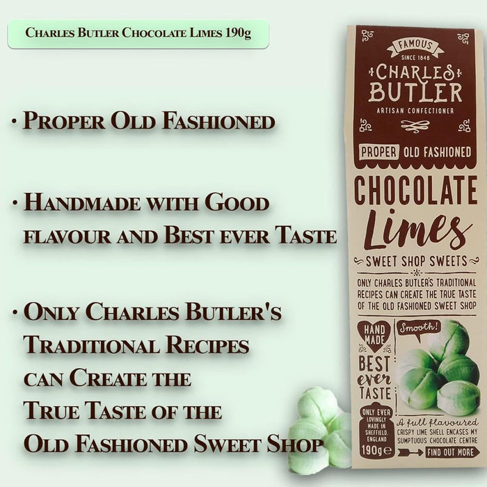 Charles Butler Chocolate Limes Sweets 190G