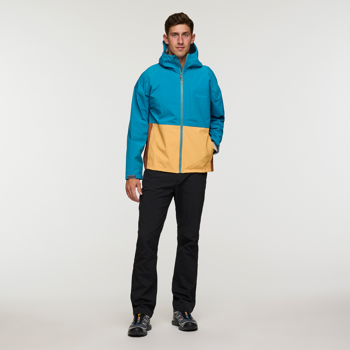Cielo Rain Jacket - Men's, Lake/Curry, Model Jackson, shoppable