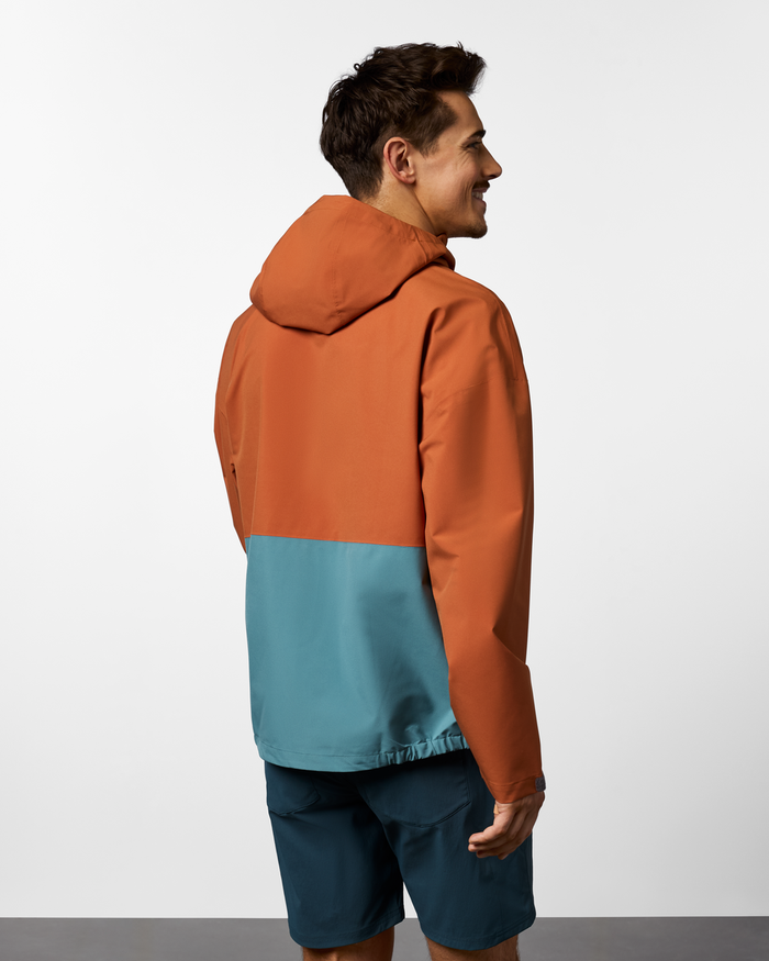 Cielo Rain Jacket - Men's, Whiskey/Tide Pool, Model Kellan