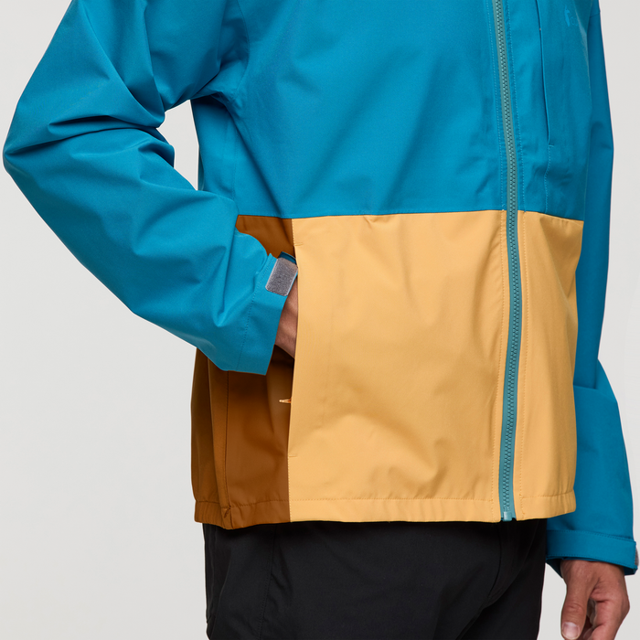 Cielo Rain Jacket - Men's, Lake/Curry, Model Jackson