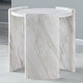 CINQUE White Faux Marble 24" Wide End Table
