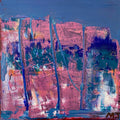 City Light by Maria-Tia - abstract city of dusty pink shapes against slate blue