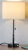 CLEYMAN 22"H Table Lamp with USB Charging and AC Outlet