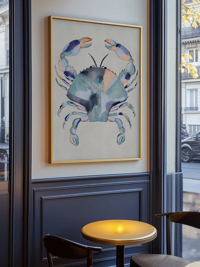 Coastal Blue Crab Painting - Nikita Jariwala