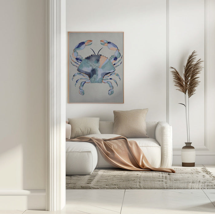 Coastal Blue Crab Painting - Nikita Jariwala