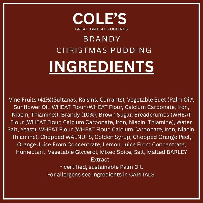 Cole's Brandy Christmas Pudding 112g