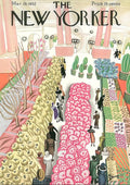 Colorful Artfair Plakat featuring a lively flower market with visitors and vibrant floral displays.