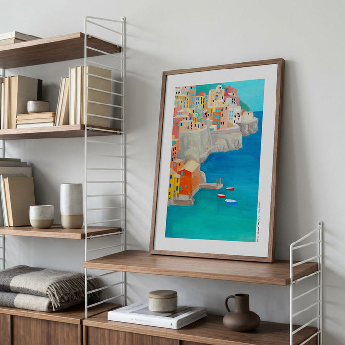 Colorful Coastal Village - Awol Art Alex