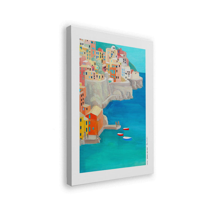 Colorful Coastal Village - Awol Art Alex