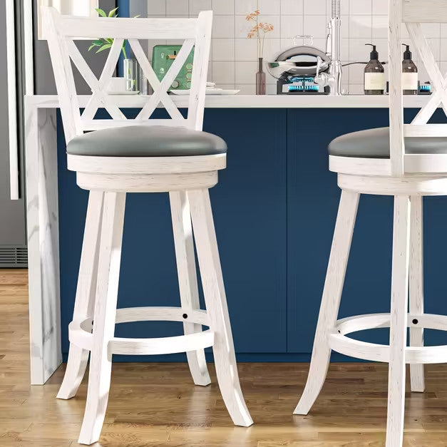 CONGRESS Distressed White 29" Barstool