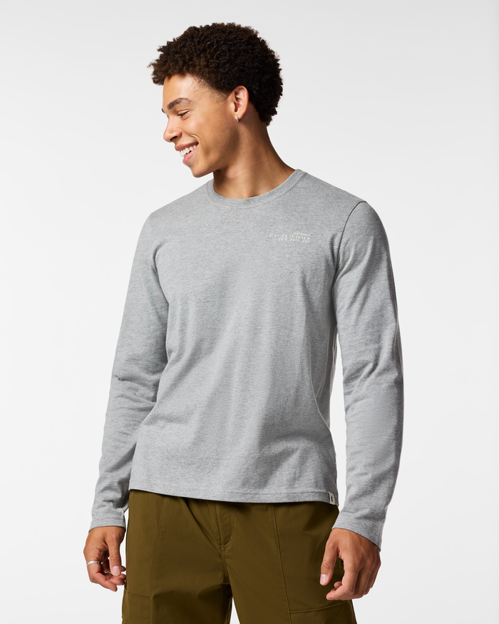 Coordinates Long-Sleeve T-Shirt - Men's, Heather Grey, Model Luke
