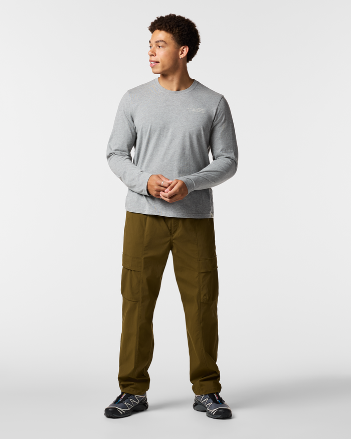 Coordinates Long-Sleeve T-Shirt - Men's, Heather Grey, Model Luke