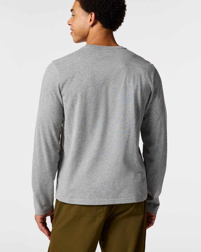 Coordinates Long-Sleeve T-Shirt - Men's, Heather Grey, Model Luke