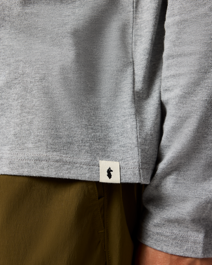 Coordinates Long-Sleeve T-Shirt - Men's, Heather Grey, Model Luke