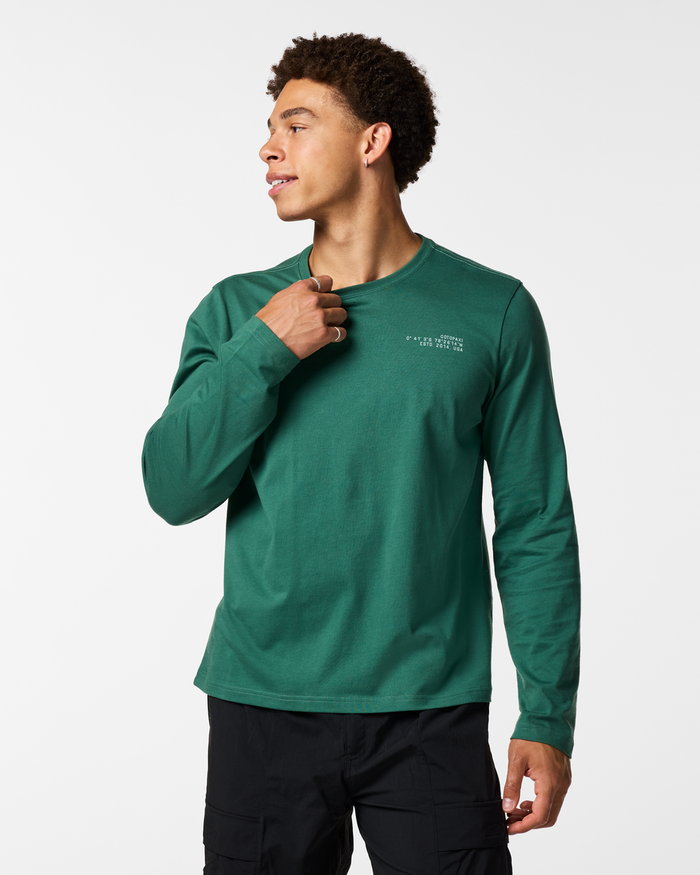 Coordinates Long-Sleeve T-Shirt - Men's, Juniper, Model Luke