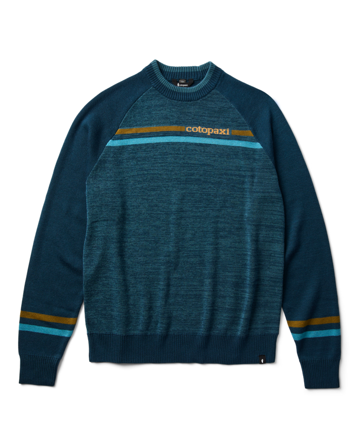 Cotopaxi Crew Sweater - Men's, Ocean/Indigo, Model Dale
