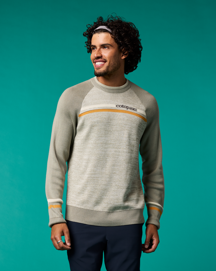 Cotopaxi Crew Sweater - Men's, Mineral/Pebble, Model Pedro