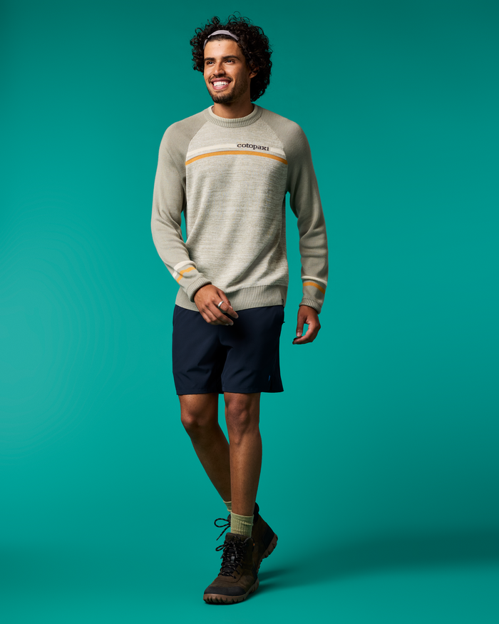 Cotopaxi Crew Sweater - Men's, Mineral/Pebble, Model Pedro