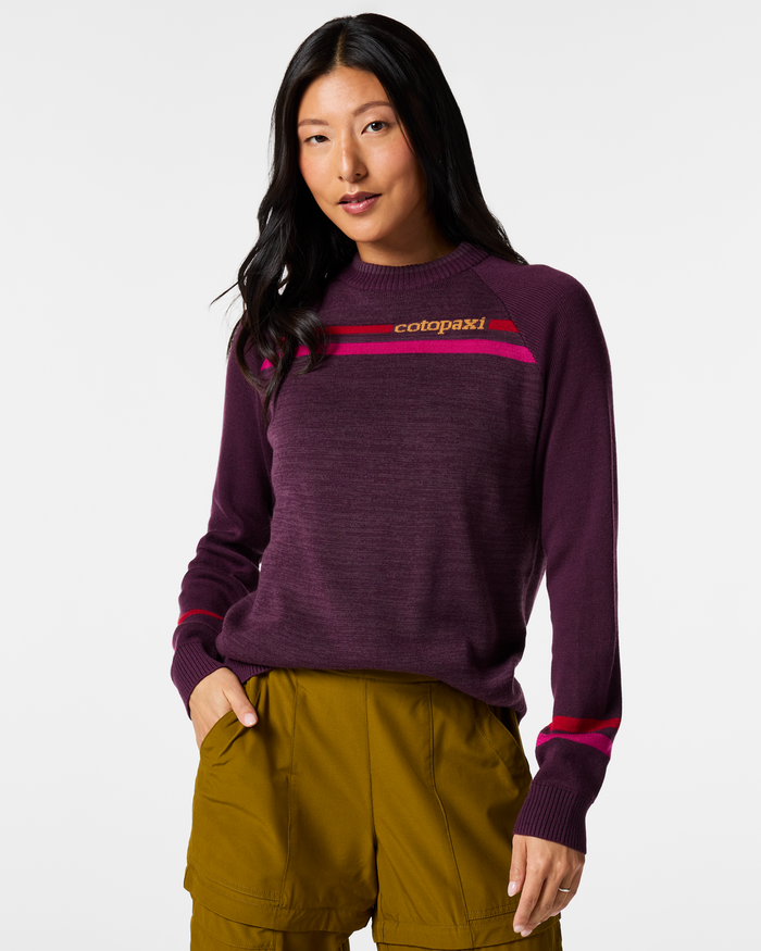 Cotopaxi Crew Sweater - Women's, Mystic/Acai, Model Tiff