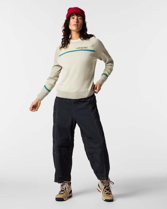 Cotopaxi Crew Sweater - Women's, Chalk/Mineral, Model Lola