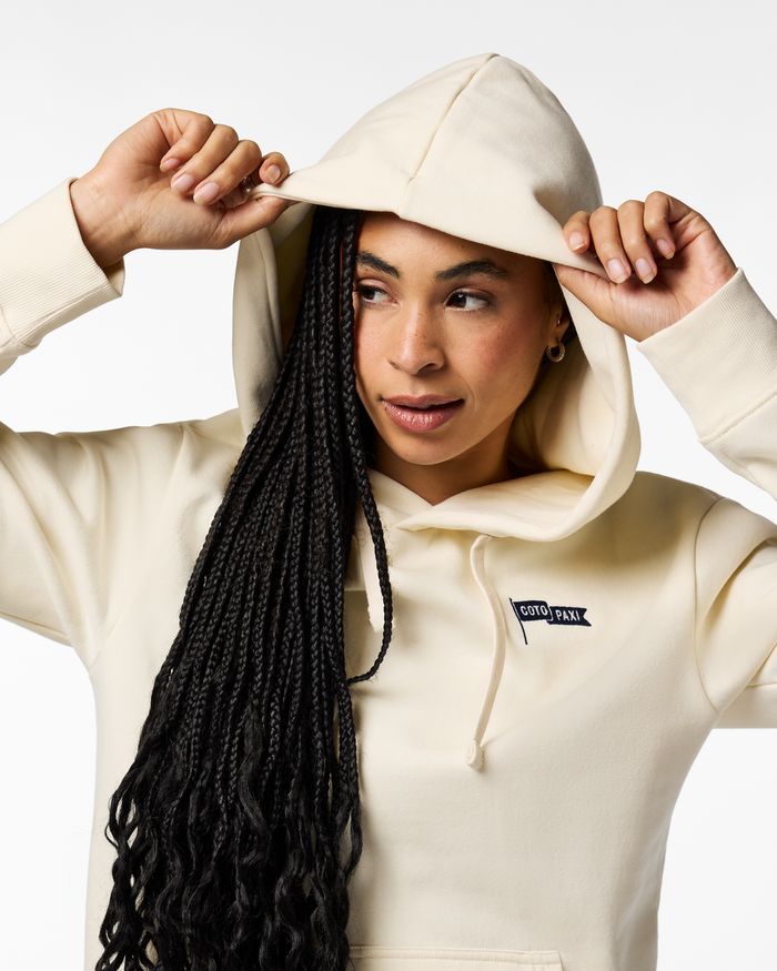 Cotopaxi Flag Pullover Hoodie - Women's, Bone, Model Kalu