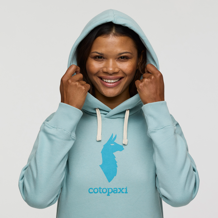 Cotopaxi Llama Pullover Hoodie - Women's, Sea Spray, Model Jade