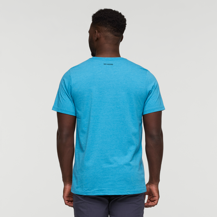 Cotopaxi Llama T-Shirt - Men's, Lake, Model Kirk