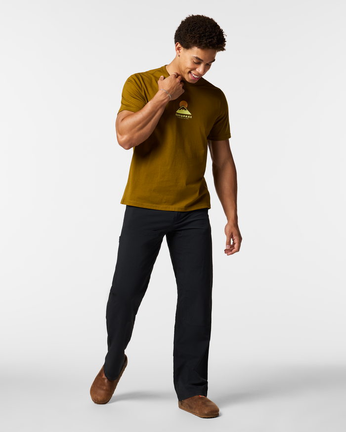 Cotopaxi Mountain T-Shirt - Men's, Log Cabin, Model Luke