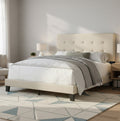 CREEKSIDE Beige Linen 46" Height Platform Bed
