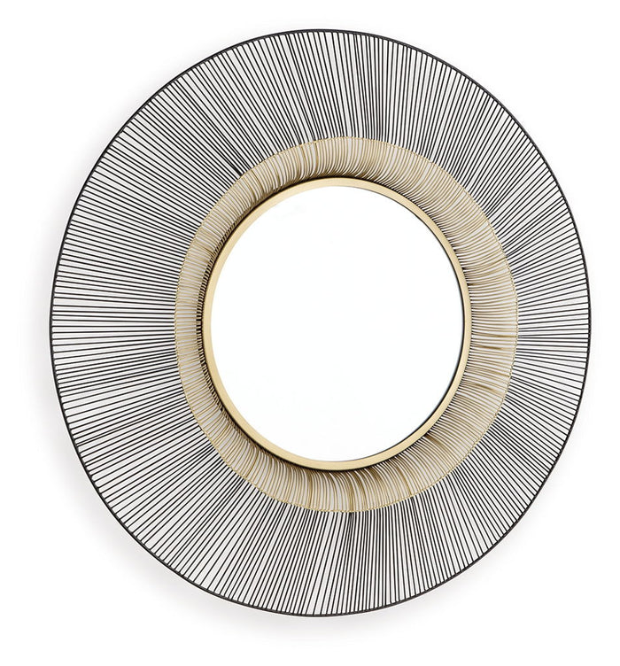 Dallmen - Accent Mirror - Black / Gold Finish