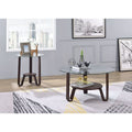 Darby - End Table - Clear Glass & Dark Walnut