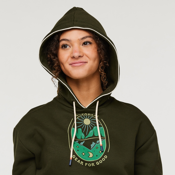 Day And Night Organic Pullover Hoodie - Women's, Woods, Model London