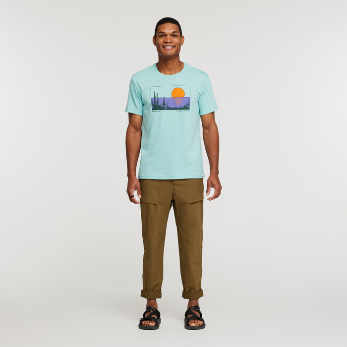 Desert View Organic T-Shirt - Men's, Sea Glass, Model James
