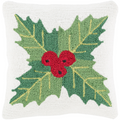 Designer Mistletoe White Pillow