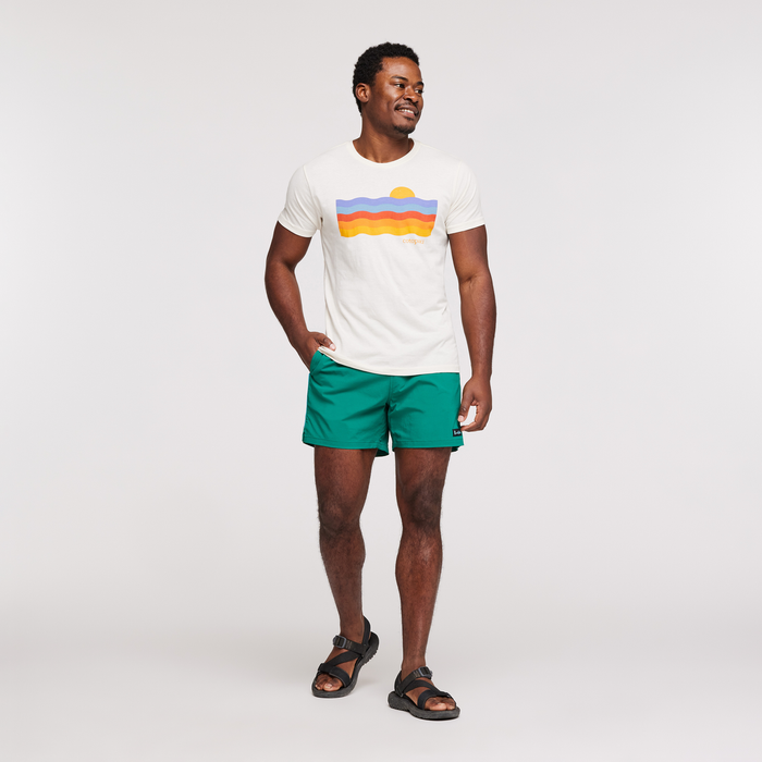 Disco Wave Organic T-Shirt - Men's, Bone, Model Jeremy