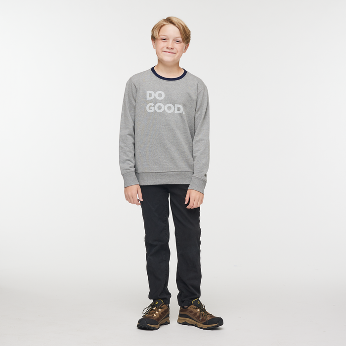 Do Good Crew Sweatshirt - Kids', Heather Grey, Model Dax