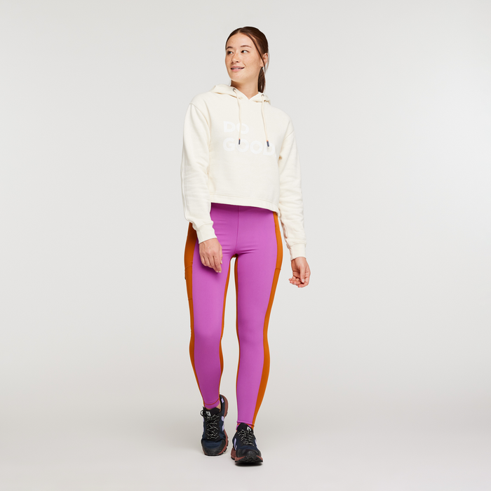 Do Good Organic Crop Sweatshirt - Women's, Bone, Model Aya