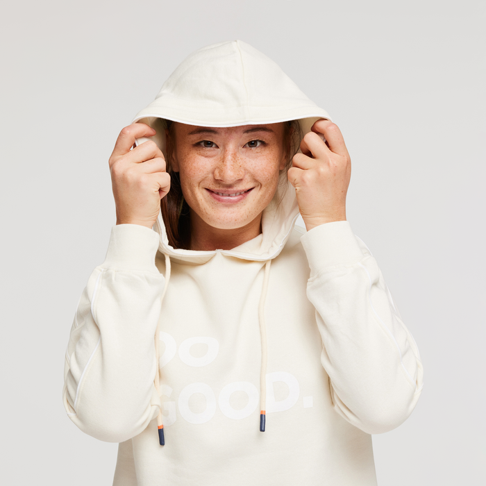 Do Good Organic Crop Sweatshirt - Women's, Bone, Model Aya
